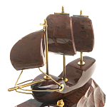 Часы настольные в виде парусника из натурального камня Обсидиан Sailboat Stone Clock варинант исполнения - 3 | Loft Concept в Самаре