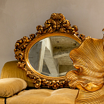 Зеркало настенное золотое с ажурным резным орнаментом Classic Ornament Mirror варинант исполнения - 3 | Loft Concept в Самаре