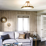 Потолочный светильник цвета латунь с плоским круглым плафоном Hinkley варинант исполнения - 2 | Loft Concept в Самаре