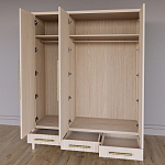 Большой Шкаф Primo Светлый дуб с 3 дверьми и 3 выдвижными ящиками варинант исполнения - 6 | Loft Concept в Самаре