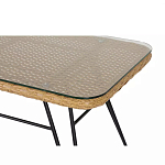 Журнальный столик с столешницей из ротанга и стекла Wicker Tabletop Under Glass варинант исполнения - 2 | Loft Concept в Самаре