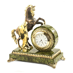 Часы настольные бронзовые с декором в виде коня Horse Stone Clock варинант исполнения - 4 | Loft Concept в Самаре