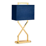 Настольная лампа с основанием из полированного золота и прямоугольным абажуром глубокого синего цвета Elstead Lighting варинант исполнения - 5 | Loft Concept в Самаре
