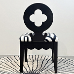 Дизайнерский стул с круглой деревянной спинкой Black and White Clover варинант исполнения - 3 | Loft Concept в Самаре