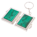 Зеркало брелок складное двухстороннее из натурального камня Малахит Stone Mirrors варинант исполнения - 2 | Loft Concept в Самаре