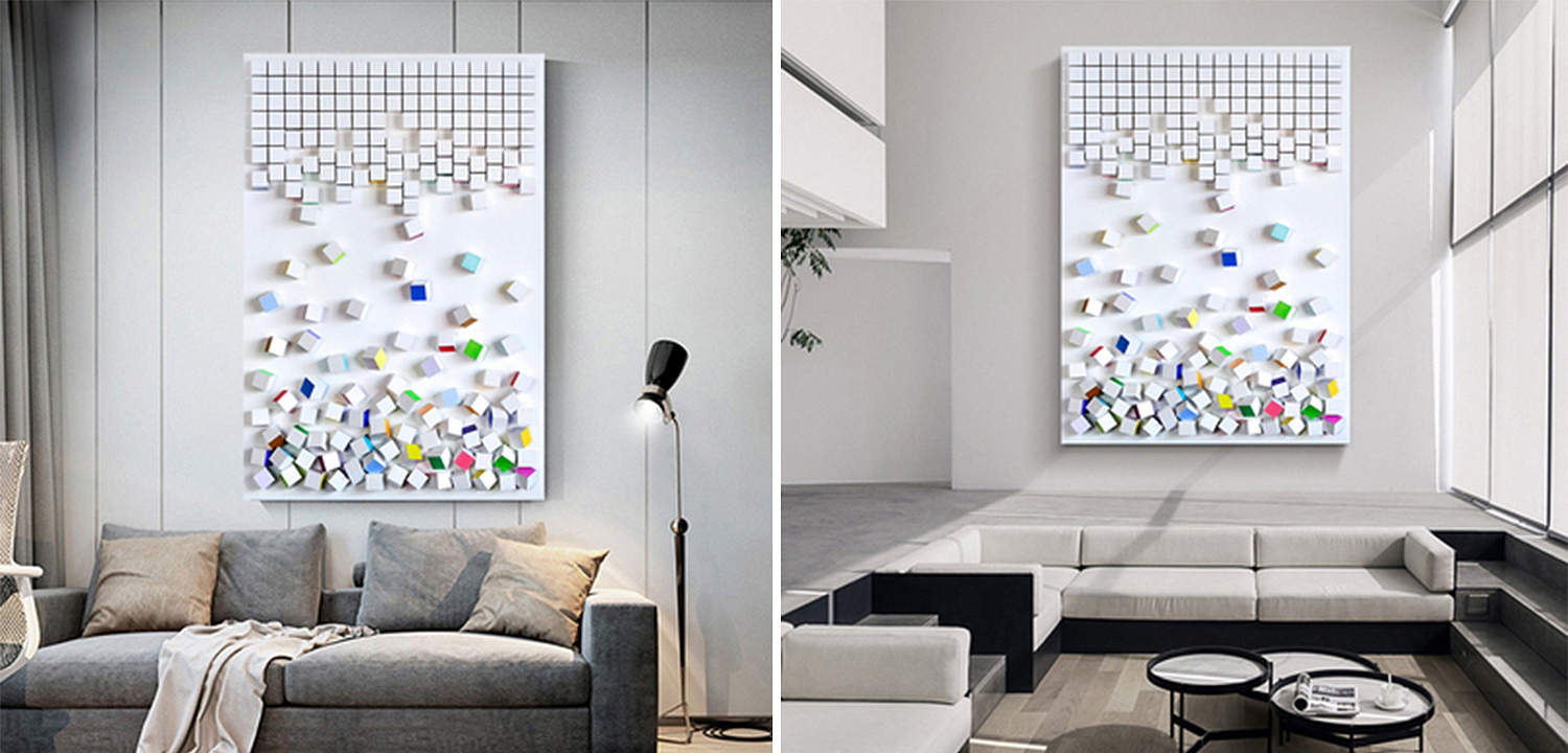 Арт-объект на стену Падающие кубики Falling Cubes Multi - Loft-Concept в Самаре