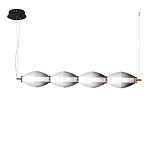 Подвесной светильник линейный в сочетании двух разных фактур стекла Enchanting варинант исполнения - 1 | Loft Concept в Самаре