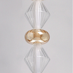 Подвесной светильник с вертикальной композицией из прозрачных и янтарных стеклянных шаров и ромбов Gabriel Scott Luna варинант исполнения - 14 | Loft Concept в Самаре