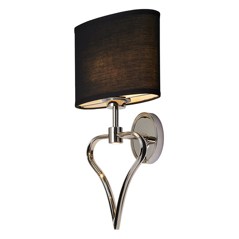 Бра для ванных комнат с черным тканевым абажуром овальной формы и декоративной вставкой в форме сердца Elstead Lighting Черный Хром в Самаре | Loft Concept 