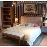 Кровать из массива бука с мягким изголовьем Tasteful Furniture варинант исполнения - 2 | Loft Concept в Самаре