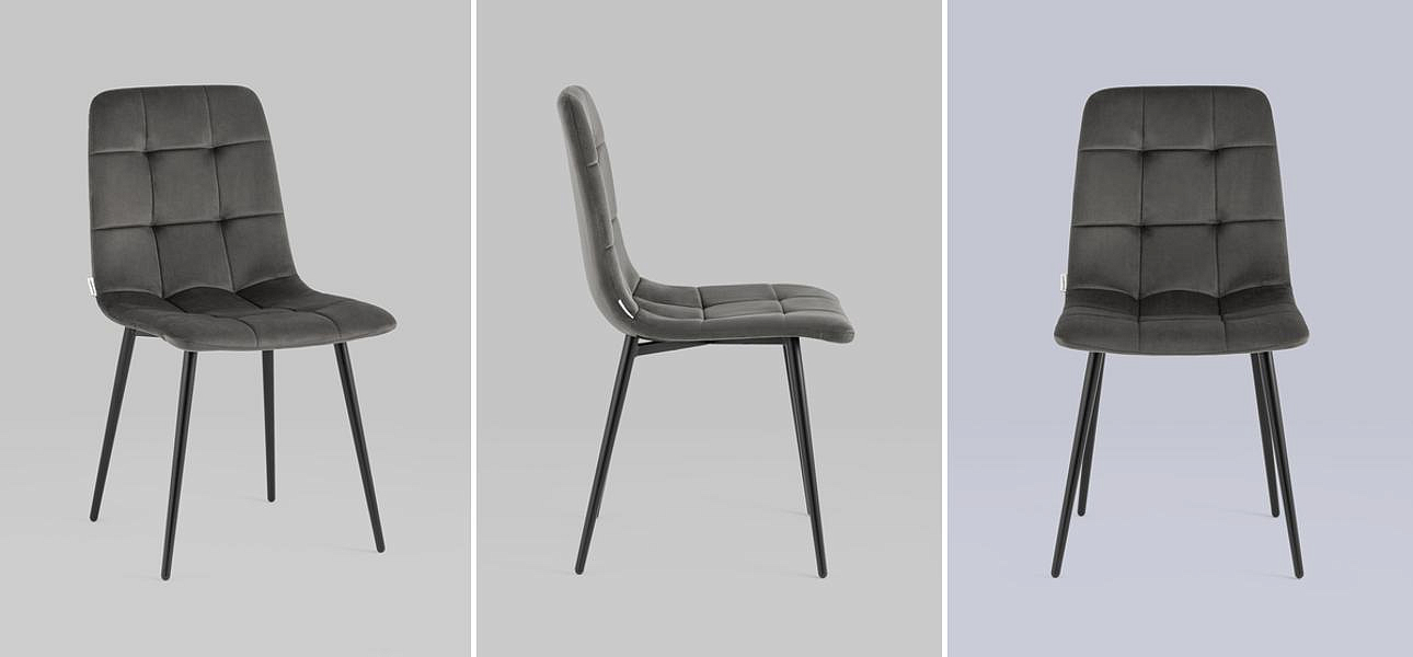 Стул NANCY Chair Темно-Серый Велюр Стул NANCY Chair Темно-Серый Велюр - Loft-Concept в Самаре