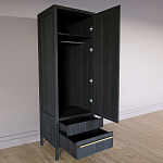 Узкий Шкаф Primo с 2 выдвижными ящиками Черный дуб варинант исполнения - 7 | Loft Concept в Самаре