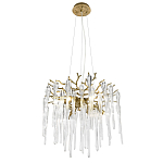 Люстра подвесная круглая в виде ветвей деревьев бронзового цвета с прозрачными подвесками-каплями Droplet Chandelier варинант исполнения - 1 | Loft Concept в Самаре