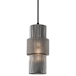 Подвесной светильник со стеклянным рифленым плафоном цилиндрической формы Eliara 13 варинант исполнения - 9 | Loft Concept в Самаре