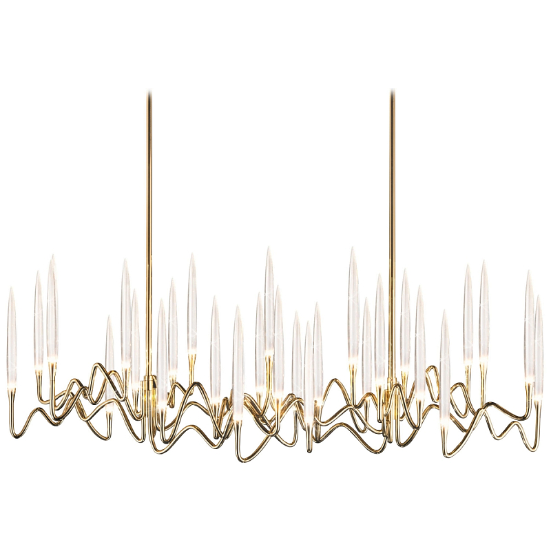 Люстра Il Pezzo Chandelier Brass and Crystals Прозрачный Золотой в Самаре | Loft Concept 