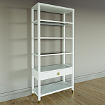 Стеллаж Elsa Dreams White со стеклянными полками и ящиком варинант исполнения - 1 | Loft Concept в Самаре