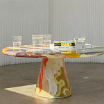 Дизайнерский журнальный стол с цветным орнаментом Unyly варинант исполнения - 2 | Loft Concept в Самаре