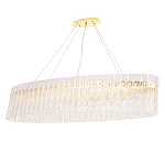 Люстра подвесная овальная с рельефными стеклянными панелями и золотым металлическим каркасом Textured Glass Chandelier варинант исполнения - 1 | Loft Concept в Самаре