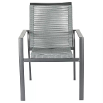 Стул темно-серый с высокой плетеной спинкой и сиденьем Braided Strength варинант исполнения - 1 | Loft Concept в Самаре