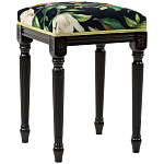 Банкетка из натурального бука черная с изображением птиц и цветов Blooming Birds2 варинант исполнения - 3 | Loft Concept в Самаре