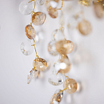 Бра золотого цвета с ветвями и прозрачными хрустальнымих подвесками Droplet Chandelier варинант исполнения - 5 | Loft Concept в Самаре