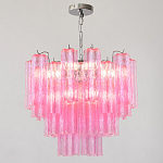 Элитная Люстра Textured Glass Pink Chandelier Ярко Розовое стекло варинант исполнения - 3 | Loft Concept в Самаре