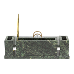 Настольный письменный набор из змеевика с подставкой под календарь и часами Successful Leader варинант исполнения - 3 | Loft Concept в Самаре