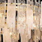 Люстра круглая с прозрачными стержнями разной длины Textured Glass Chandelier варинант исполнения - 5 | Loft Concept в Самаре