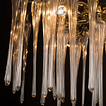 Люстра подвесная круглая в виде ветвей деревьев бронзового цвета с прозрачными подвесками-каплями Droplet Chandelier варинант исполнения - 6 | Loft Concept в Самаре