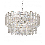 Круглая люстра с хрустальными подвесками на серебряном каркасе Gorgeous Crystal Light варинант исполнения - 10 | Loft Concept в Самаре