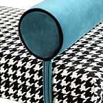 Банкетка Banquette PIED DE POULE с принтом гусиная лапка и синими подлокотниками  варинант исполнения - 3 | Loft Concept в Самаре