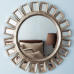 Зеркало-солнце в серебряной раме Silver Sun варинант исполнения - 1 | Loft Concept в Самаре