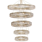 Многоярусная Люстра Elizabeth Золото Вертикальная композиция из пяти хрустальных светильников варинант исполнения - 1 | Loft Concept в Самаре