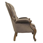 Кресло с мягкой обивкой из коричневого велюра на 4-х деревянных ножках Evelyn Classical Armchair варинант исполнения - 1 | Loft Concept в Самаре