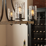 Люстра подвесная с восемью прозрачными стеклянными цилиндрическими плафонами в стиле лофт Feiss варинант исполнения - 8 | Loft Concept в Самаре