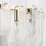 Бра с металлическим основанием золотого цвета и хрустальными подвесками Textured Glass варинант исполнения - 6 | Loft Concept в Самаре