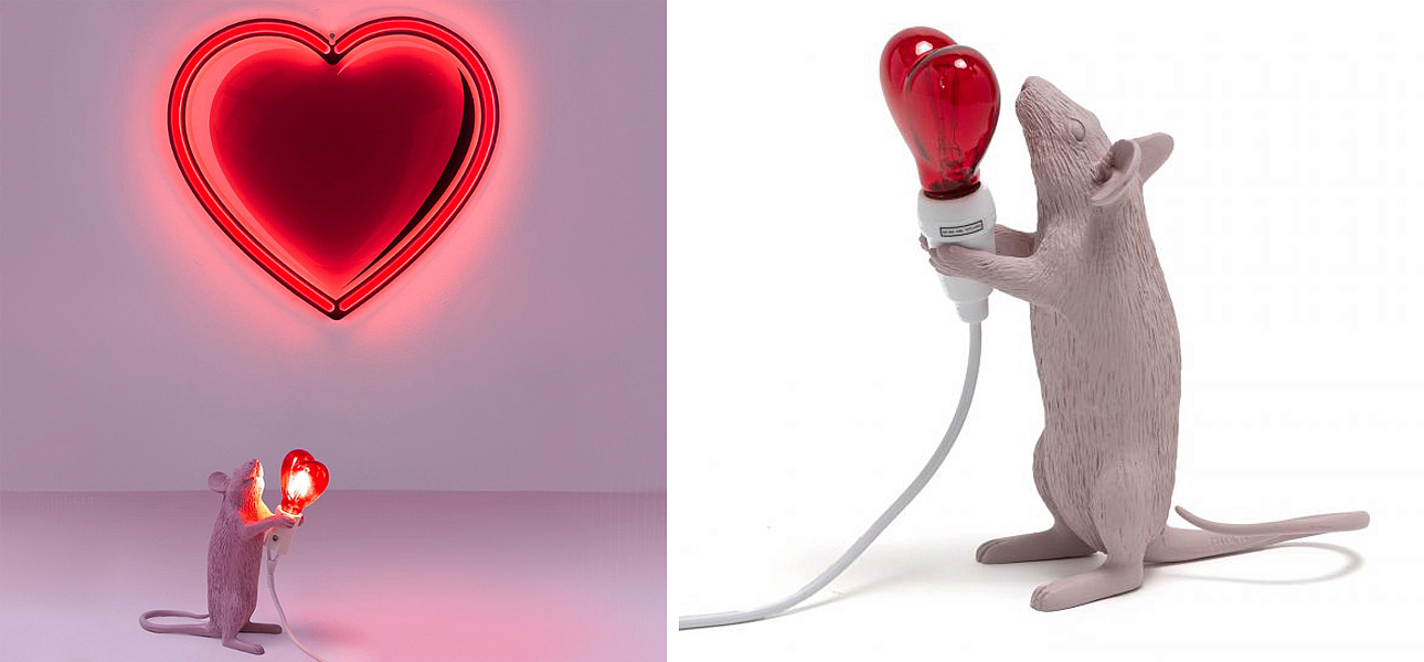Настольная лампа Seletti Mouse Step Love USB Настольная лампа Seletti Mouse Step Love USB - Loft-Concept в Самаре