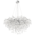 Люстра подвесная с прозрачными стеклянными подвесками в форме капель Диаметр 100 см Droplet Chandelier варинант исполнения - 14 | Loft Concept в Самаре
