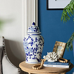 Ваза с крышкой и синим цветочным узором Blue & White Ornament  варинант исполнения - 8 | Loft Concept в Самаре