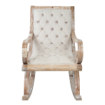 Кресло-качалка с мягкой обивкой из льна Ella Armchair beige варинант исполнения - 1 | Loft Concept в Самаре