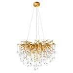 Люстра подвесная с прозрачными стеклянными подвесками в форме капель Диаметр 60 см Droplet Chandelier варинант исполнения - 2 | Loft Concept в Самаре