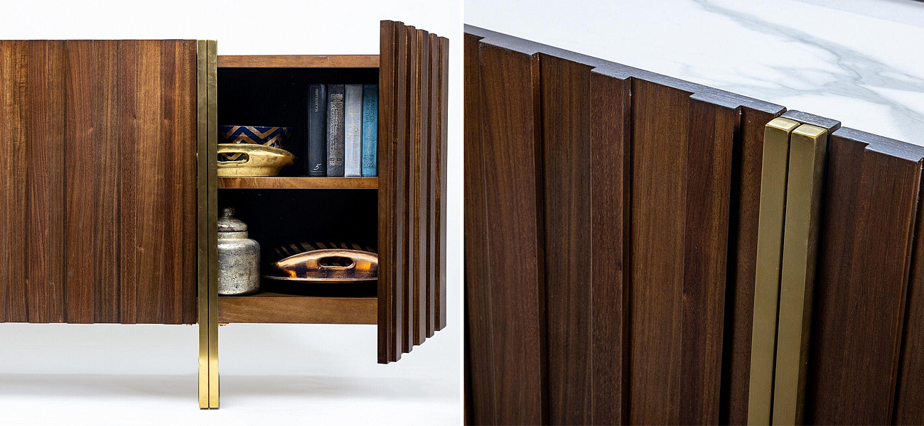 Комод с мраморной столешницей Walnut Veneer Комод с мраморной столешницей Walnut Veneer - Loft-Concept в Самаре