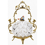 Конфетница с бронзовой ручкой и фарфоровой птичкой на крышке Eden Garden варинант исполнения - 1 | Loft Concept в Самаре