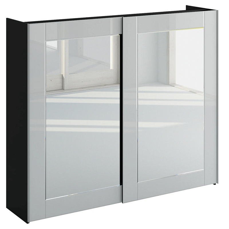 Шкаф-купе White Crystal Черный Белый Зеркало в Самаре | Loft Concept 