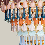 Люстра круглая с декором из разноцветных элементов в виде листьев Changing Seasons варинант исполнения - 8 | Loft Concept в Самаре