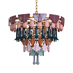 Люстра круглая с декором из разноцветных элементов в виде листьев Changing Seasons варинант исполнения - 10 | Loft Concept в Самаре