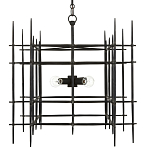 Люстра черная квадратной остроконечной формы Black Square варинант исполнения - 3 | Loft Concept в Самаре