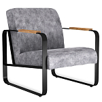 Кресло серый велюр с жесткими подлокотниками на полозьях Ashton варинант исполнения - 1 | Loft Concept в Самаре