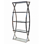 Металлический стеллаж со стеклянными полками Molecule варинант исполнения - 1 | Loft Concept в Самаре