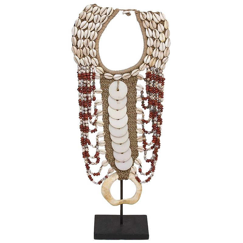 Этническое ожерелье из ракушек Aboriginal Long Discs Necklace Бежевый Коричневый Красный Этническое ожерелье из ракушек Aboriginal Long Discs Necklace Бежевый Коричневый Красный в Самаре | Loft Concept